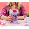 Silver Buffalo Sanrio Hello Kitty and Friends Featuring Kuromi Hearts Purple Glass Milk Bottle with Straw, 15 Ounces