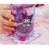 Silver Buffalo Sanrio Hello Kitty and Friends Featuring Kuromi Hearts Purple Glass Milk Bottle with Straw, 15 Ounces