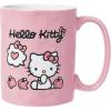 Silver Buffalo Sanrio Hello Kitty Apple Wax Resist Ceramic Pottery Mug, 17 Ounces