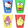 Silver Buffalo Sanrio Hello Kitty and Friends 4 Piece Plastic Mini Cup Set Featuring Keroppi, Hello Kitty, My Melody, and Pompompurin, 1.5 Ounces