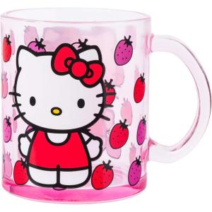 Silver Buffalo Sanrio Hello Kitty Strawberry Glass Coffee Mug, 17.5 Ounces