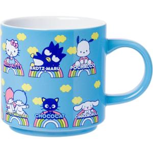 Silver Buffalo Sanrio Hello Kitty and Friends Pompompurin Pochacco Badtz Maru My Melody Cinnamoroll Kuromi Chococat Keroppi Tuxedosam Little Twin Stars Stackable Ceramic Mug, 13 Ounces