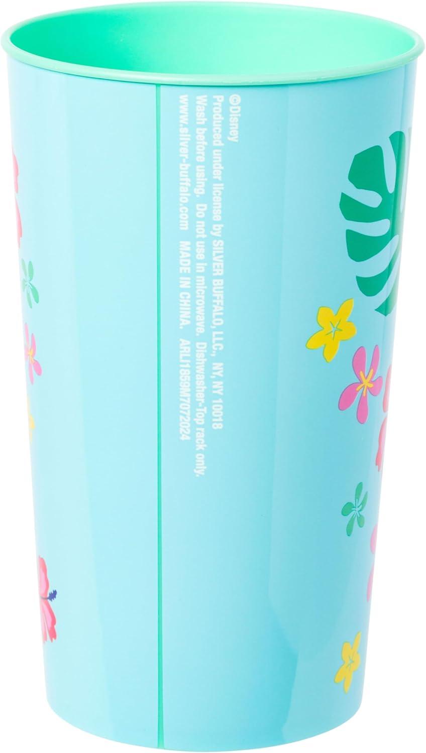 image:imageSilver Buffalo Disney Lilo and Stitch Aloha Colorful 4 Piece Plastic Cup Set 22 OuncesBlueMulti