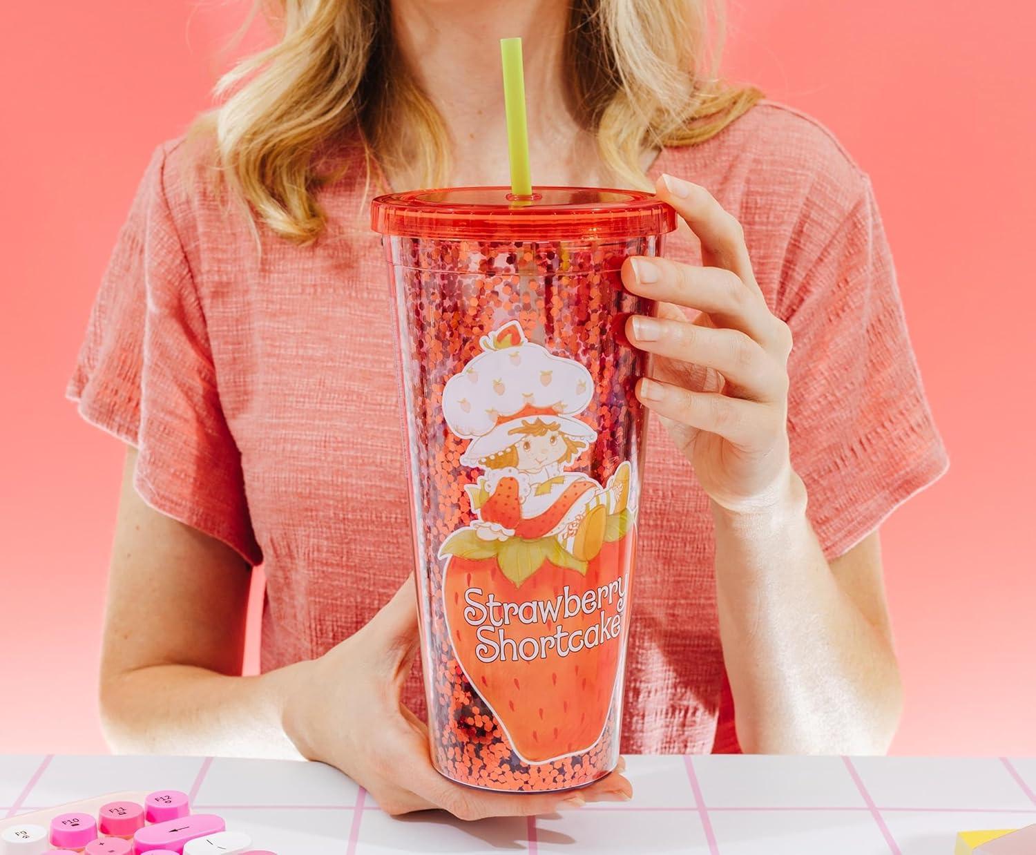 image:imageSilver Buffalo Disney Lilo and Stitch Pineapple Plastic Confetti Cold Cup with Lid and Straw 32 OuncesStrawberry Shortcake