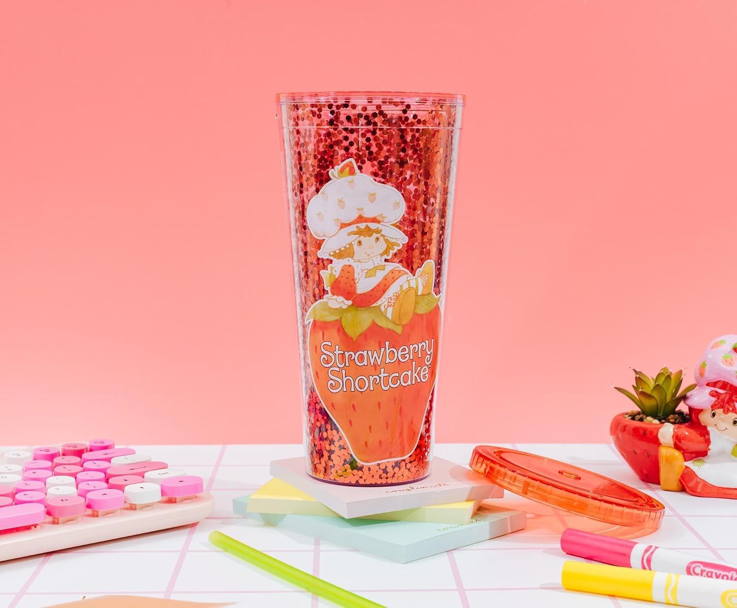 image:imageSilver Buffalo Disney Lilo and Stitch Pineapple Plastic Confetti Cold Cup with Lid and Straw 32 OuncesStrawberry Shortcake