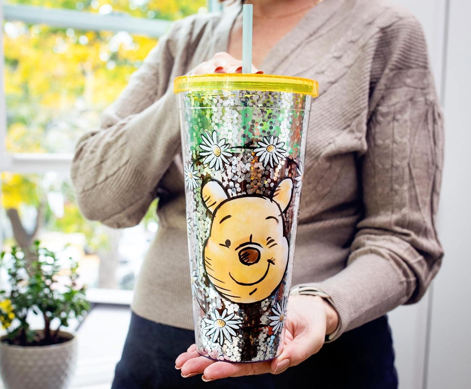 image:imageSilver Buffalo Disney Lilo and Stitch Pineapple Plastic Confetti Cold Cup with Lid and Straw 32 OuncesWinnie the Pooh Flowers