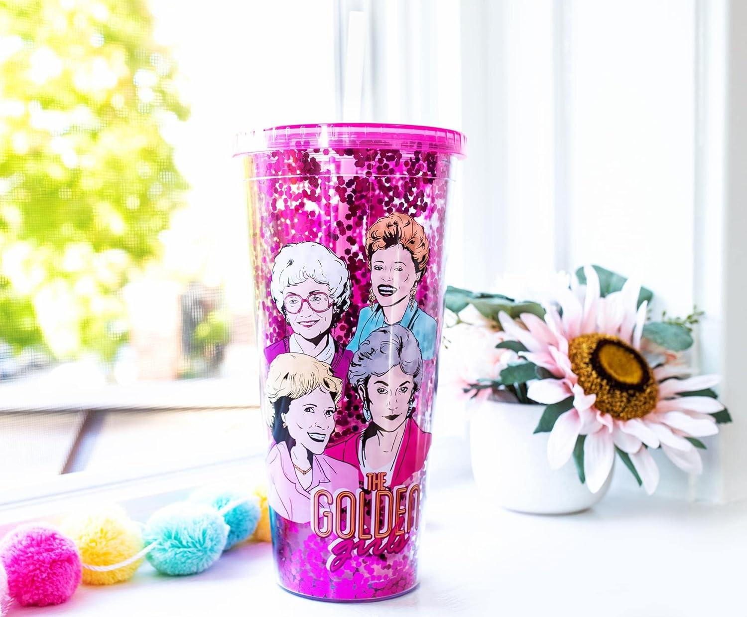 image:imageSilver Buffalo Disney Lilo and Stitch Rainbow and Pineapple Tropical Plastic Tall Cold Cup with Lid and Straw 20 OuncesThe Golden Girls Big