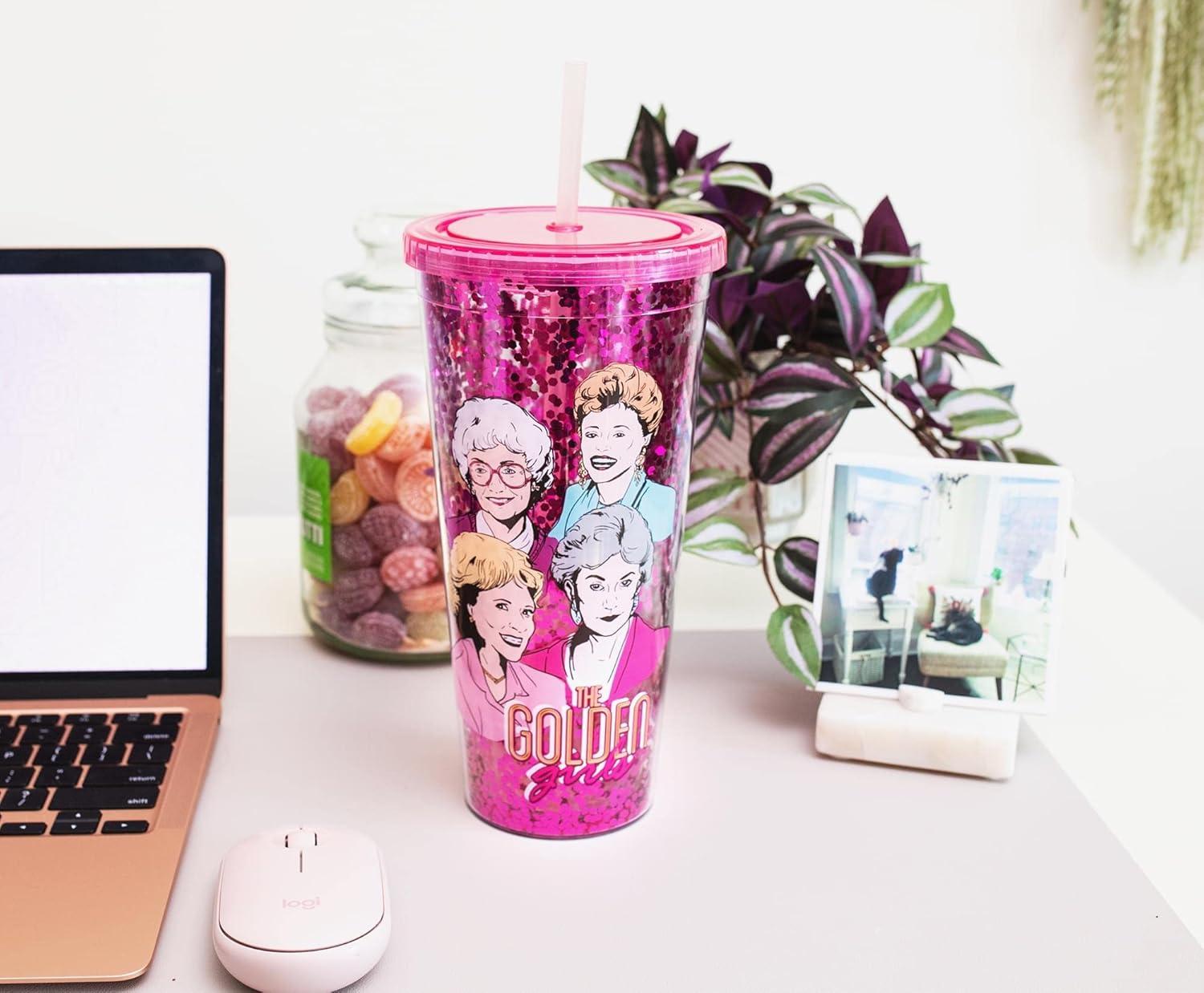 image:imageSilver Buffalo Disney Lilo and Stitch Rainbow and Pineapple Tropical Plastic Tall Cold Cup with Lid and Straw 20 OuncesThe Golden Girls Big