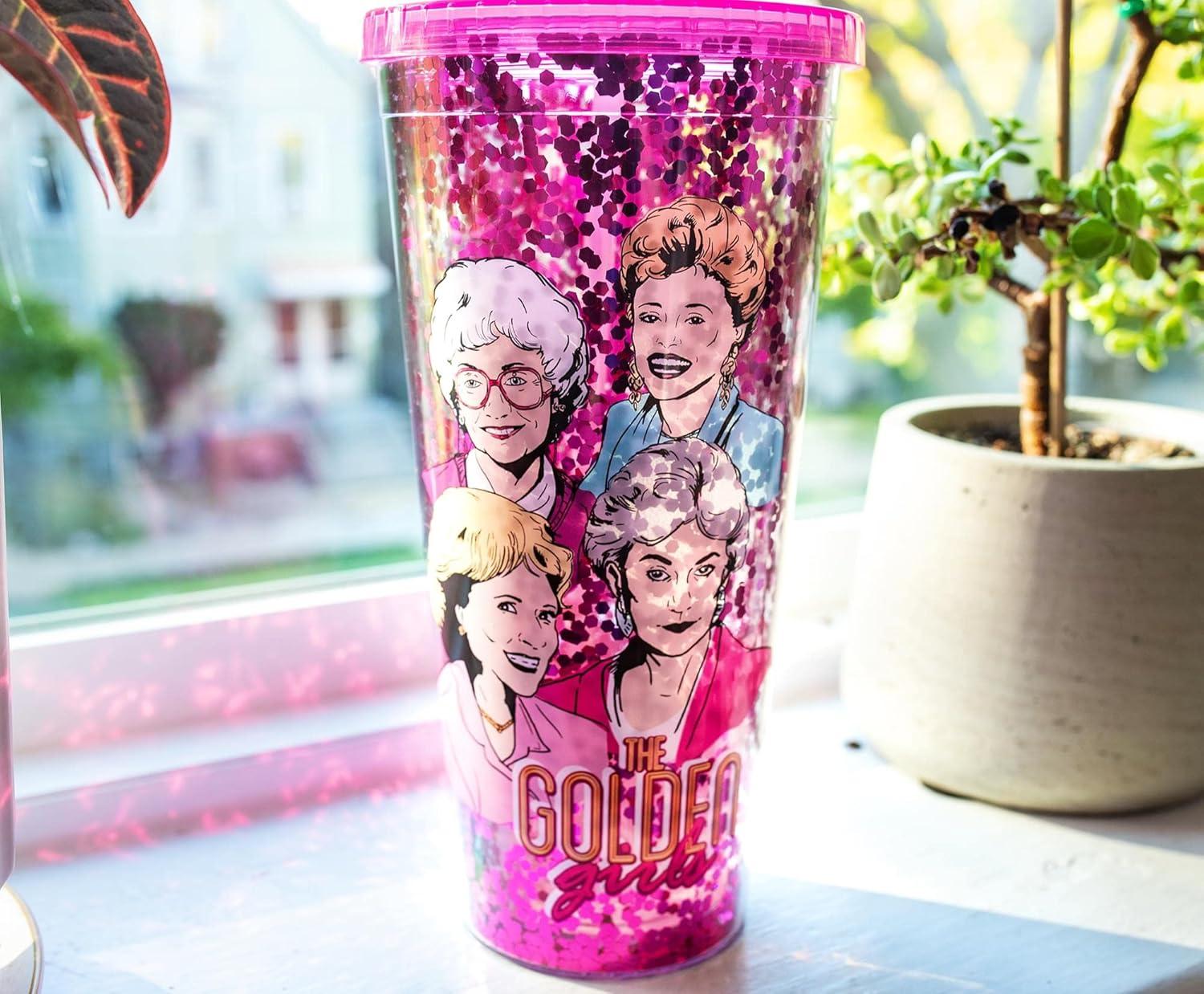 image:imageSilver Buffalo Disney Lilo and Stitch Rainbow and Pineapple Tropical Plastic Tall Cold Cup with Lid and Straw 20 OuncesThe Golden Girls Big