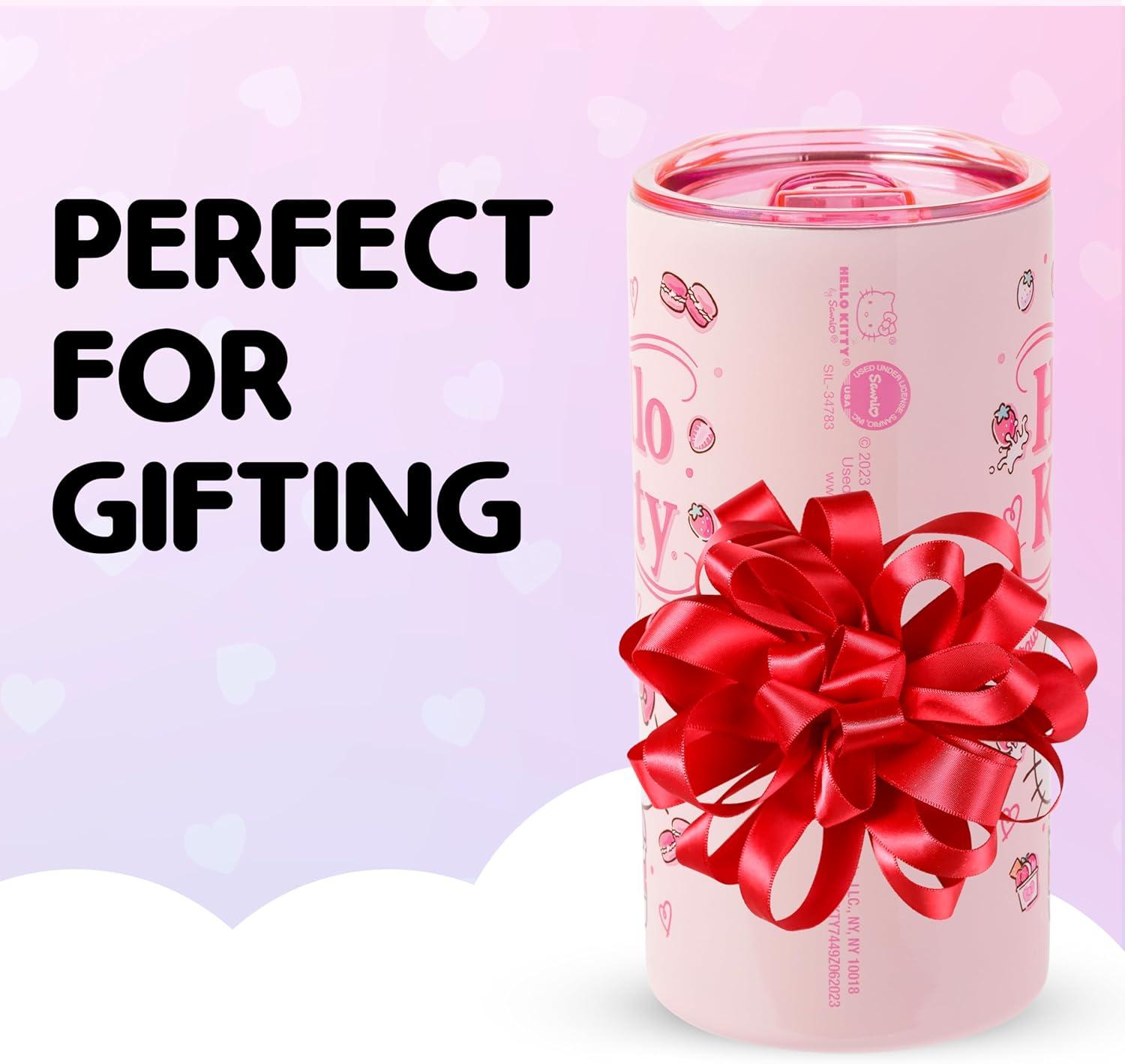 image:imageSilver Buffalo Lilo and Stitch Floral Tropical Blue Double Wall Travel Tumbler with Slide Close Lid 20 OuncesHello Kitty Strawberry Milk 15 Ounces