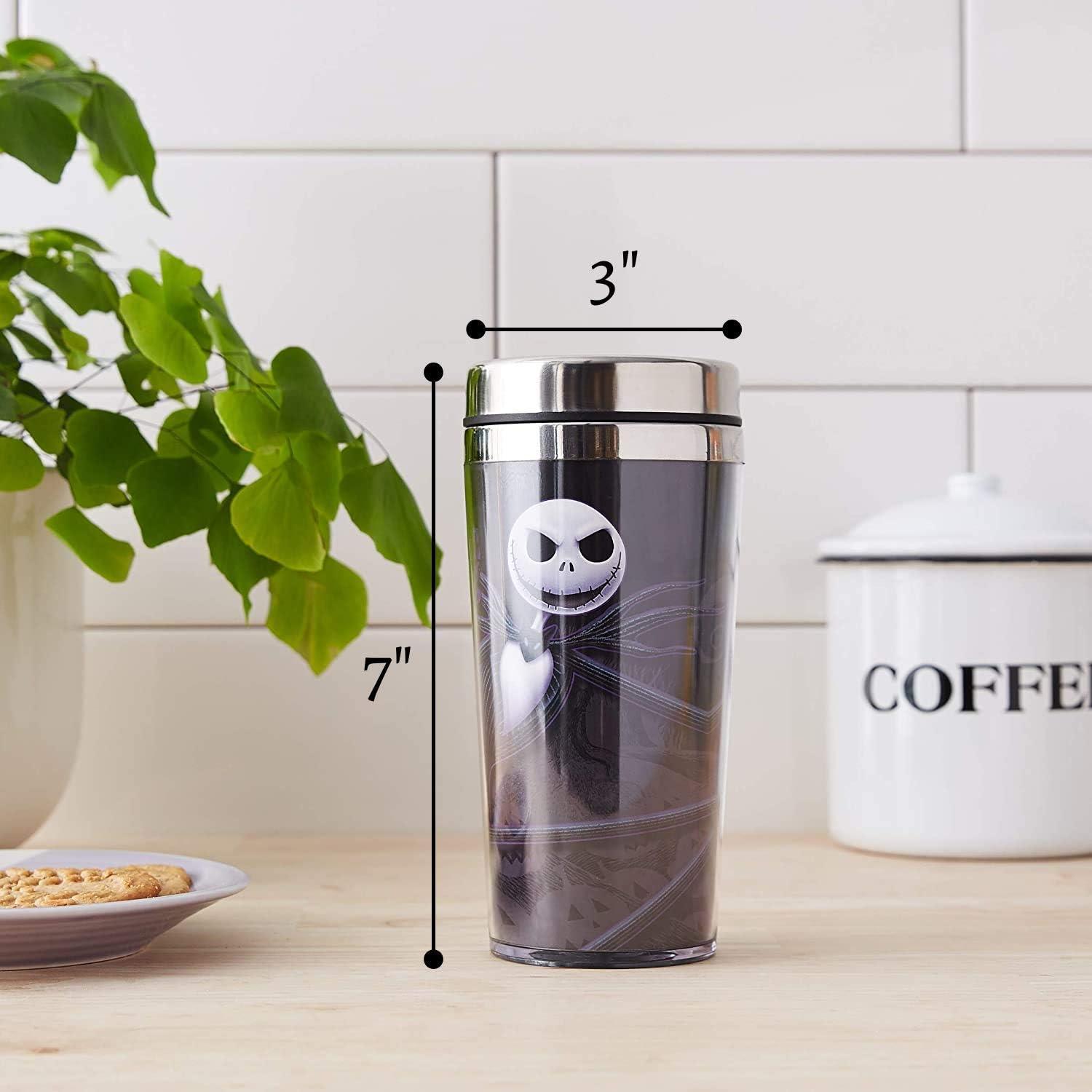 image:imageSilver Buffalo Lilo and Stitch Floral Tropical Blue Double Wall Travel Tumbler with Slide Close Lid 20 OuncesNightmare Before Christmas 16 Ounces