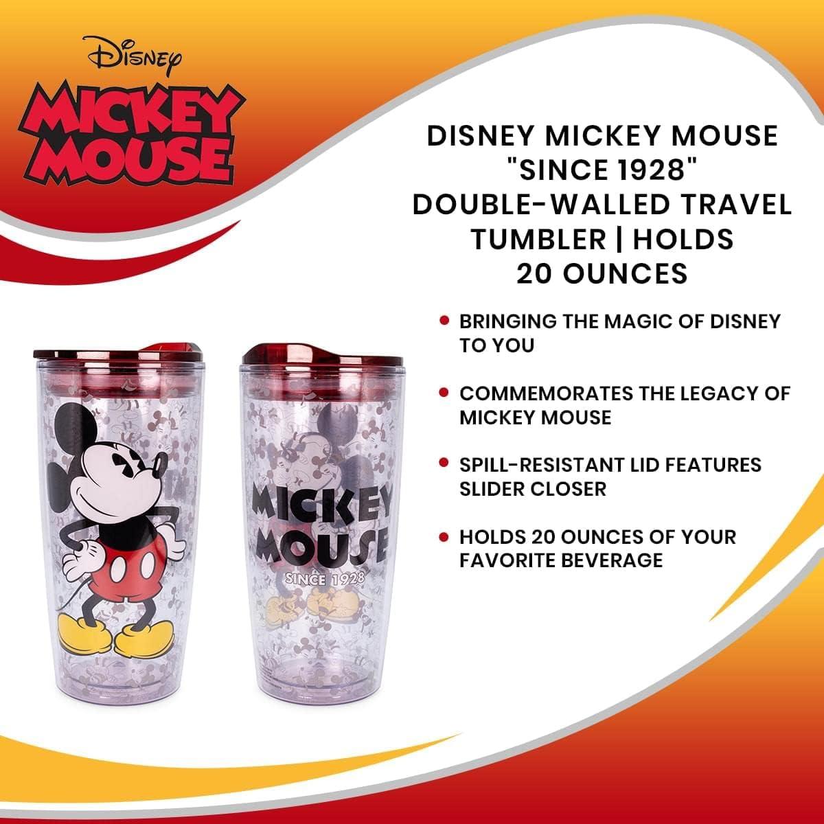 image:imageSilver Buffalo Lilo and Stitch Floral Tropical Blue Double Wall Travel Tumbler with Slide Close Lid 20 OuncesVintage Mickey Mouse 20 Ounces