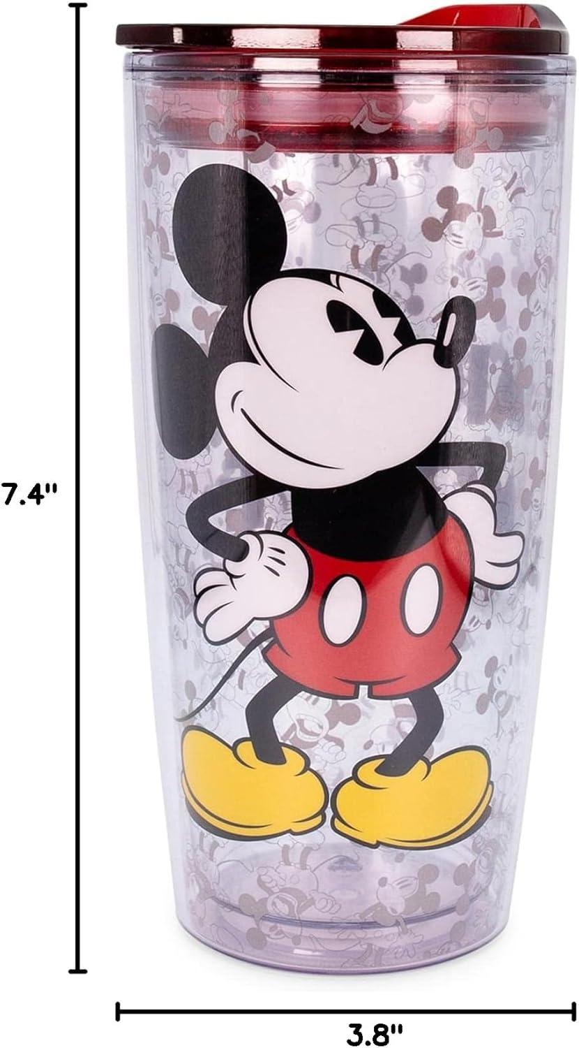 image:imageSilver Buffalo Lilo and Stitch Floral Tropical Blue Double Wall Travel Tumbler with Slide Close Lid 20 OuncesVintage Mickey Mouse 20 Ounces