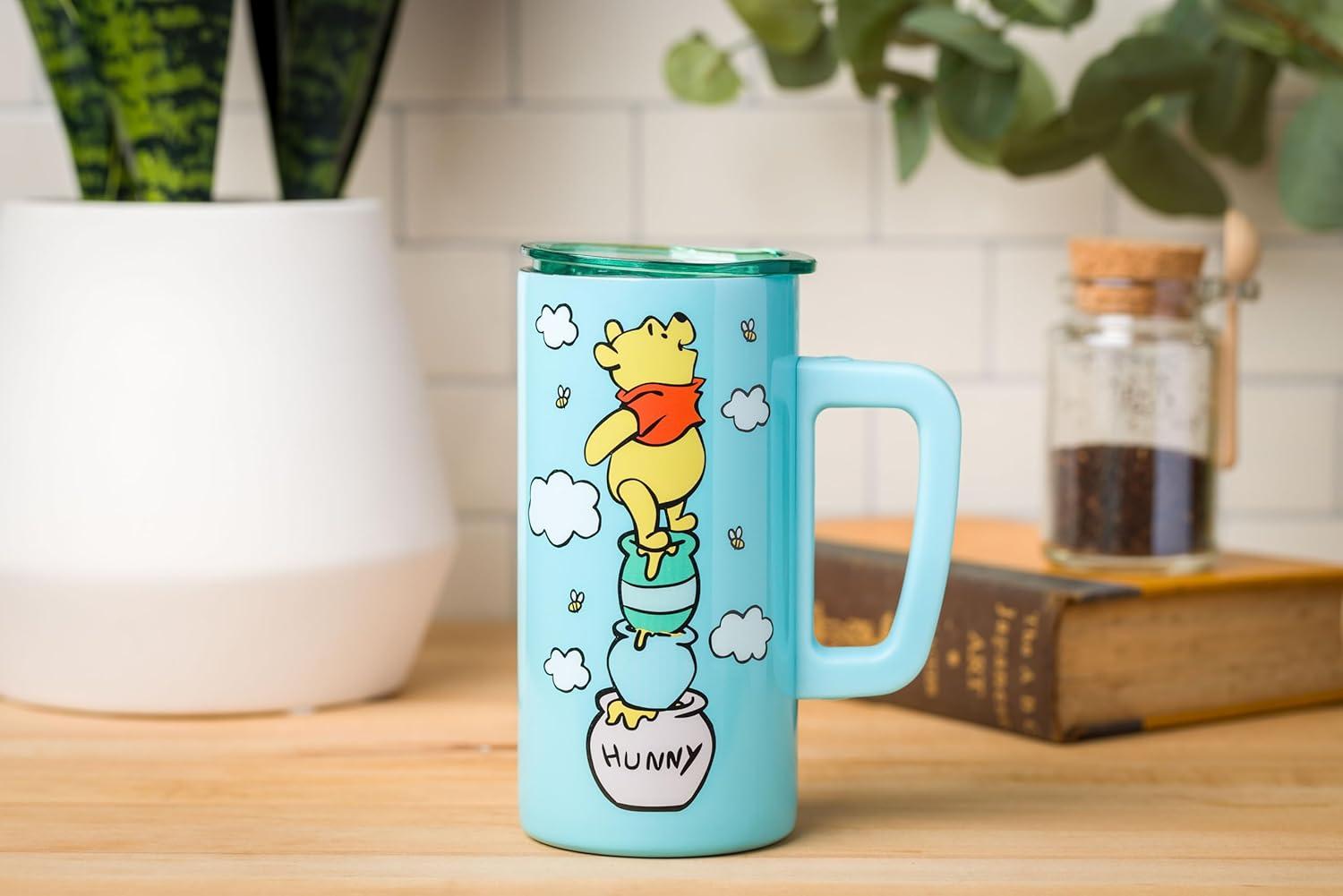 image:imageSilver Buffalo Lilo and Stitch Floral Tropical Blue Double Wall Travel Tumbler with Slide Close Lid 20 OuncesWinnie the Pooh 15 Ounces