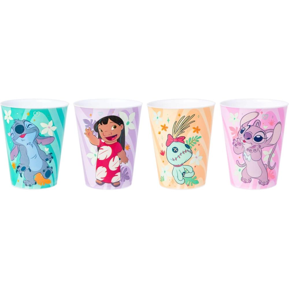 image:imageSilver Buffalo Disney Lilo and Stitch 4 Piece Plastic Mini Cup Set Featuring Lilo Stitch Scrump and Angel 15 Ounces