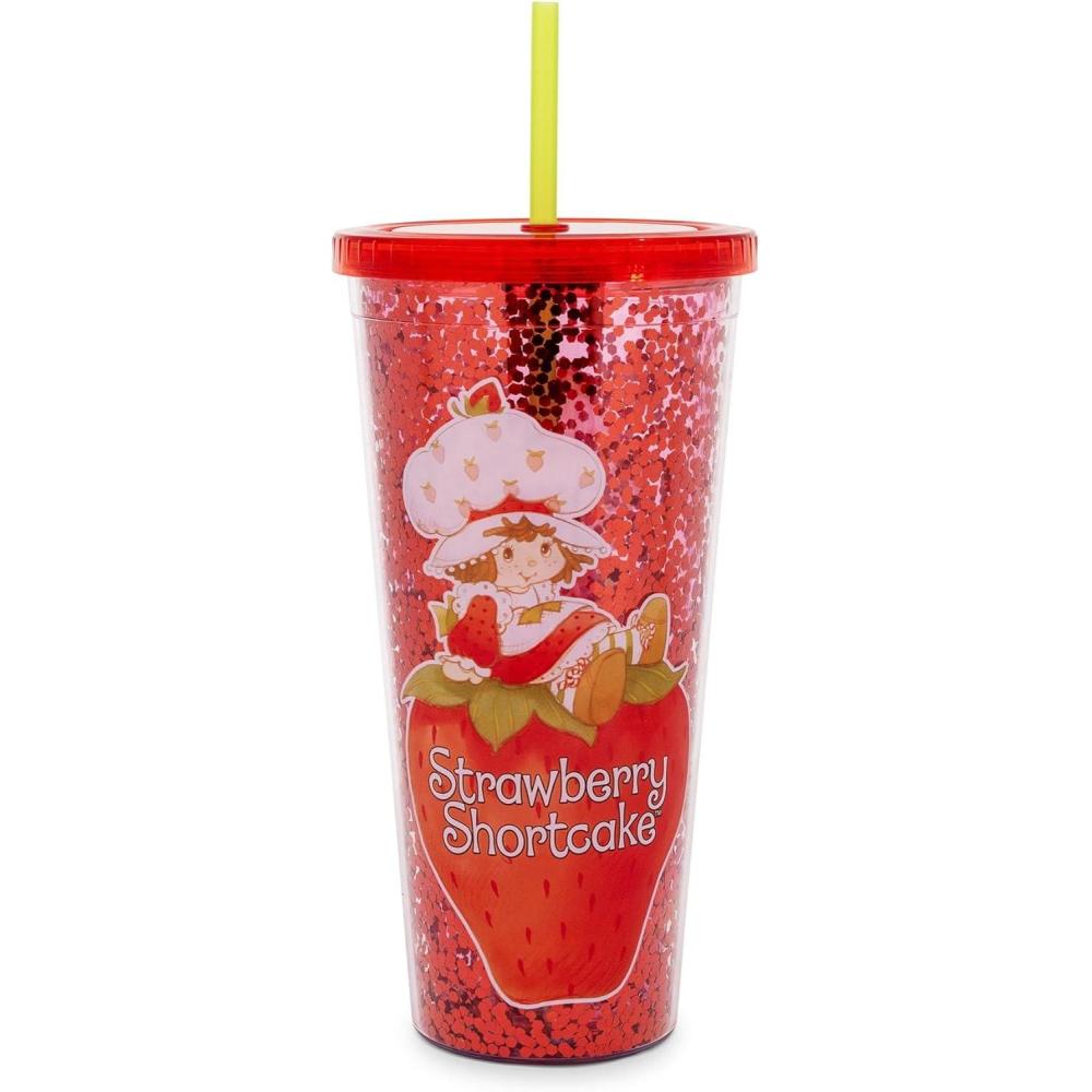image:imageSilver Buffalo Disney Lilo and Stitch Pineapple Plastic Confetti Cold Cup with Lid and Straw 32 OuncesStrawberry Shortcake