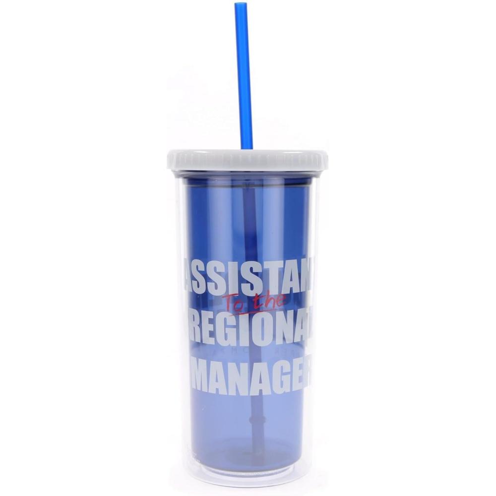 image:imageSilver Buffalo Disney Lilo and Stitch Rainbow and Pineapple Tropical Plastic Tall Cold Cup with Lid and Straw 20 OuncesThe Office Assistant to the Regional Manager