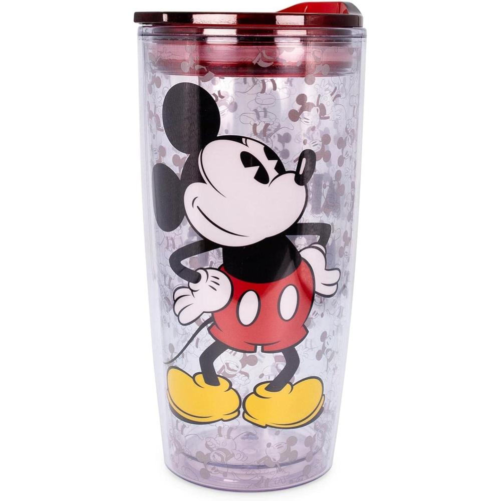 image:imageSilver Buffalo Lilo and Stitch Floral Tropical Blue Double Wall Travel Tumbler with Slide Close Lid 20 OuncesVintage Mickey Mouse 20 Ounces