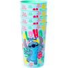 Silver Buffalo Disney Lilo and Stitch “Aloha” Colorful 4 Piece Plastic Cup Set, 22 Ounces(Blue/Multi)