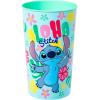 Silver Buffalo Disney Lilo and Stitch “Aloha” Colorful 4 Piece Plastic Cup Set, 22 Ounces(Blue/Multi)