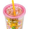 Silver Buffalo Disney Lilo and Stitch Pineapple Plastic Confetti Cold Cup with Lid and Straw, 32 Ounces(Care Bears)