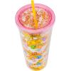Silver Buffalo Disney Lilo and Stitch Pineapple Plastic Confetti Cold Cup with Lid and Straw, 32 Ounces(Care Bears)