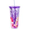 Silver Buffalo Disney Lilo and Stitch Pineapple Plastic Confetti Cold Cup with Lid and Straw, 32 Ounces(Disney Princesses)