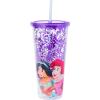 Silver Buffalo Disney Lilo and Stitch Pineapple Plastic Confetti Cold Cup with Lid and Straw, 32 Ounces(Disney Princesses)