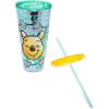 Silver Buffalo Disney Lilo and Stitch Pineapple Plastic Confetti Cold Cup with Lid and Straw, 32 Ounces(Winnie the Pooh Flowers)