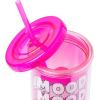 Silver Buffalo Disney Lilo and Stitch Rainbow and Pineapple Tropical Plastic Tall Cold Cup with Lid and Straw, 20 Ounces(Care Bears Love-A-Lot-Bear Mood)