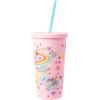 Silver Buffalo Disney Lilo and Stitch Rainbow and Pineapple Tropical Plastic Tall Cold Cup with Lid and Straw, 20 Ounces(Care Bears Matte)