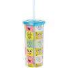 Silver Buffalo Disney Lilo and Stitch Rainbow and Pineapple Tropical Plastic Tall Cold Cup with Lid and Straw, 20 Ounces(Character Face Grid)