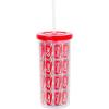 Silver Buffalo Disney Lilo and Stitch Rainbow and Pineapple Tropical Plastic Tall Cold Cup with Lid and Straw, 20 Ounces(Coca Cola)