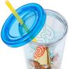 Silver Buffalo Disney Lilo and Stitch Rainbow and Pineapple Tropical Plastic Tall Cold Cup with Lid and Straw, 20 Ounces(Moana (Small))