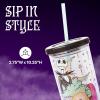 Silver Buffalo Disney Lilo and Stitch Rainbow and Pineapple Tropical Plastic Tall Cold Cup with Lid and Straw, 20 Ounces(Nightmare Before Christmas “Forever and Always”)
