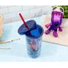 Silver Buffalo Disney Lilo and Stitch Rainbow and Pineapple Tropical Plastic Tall Cold Cup with Lid and Straw, 20 Ounces(Peanuts Snoopy Space)
