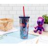 Silver Buffalo Disney Lilo and Stitch Rainbow and Pineapple Tropical Plastic Tall Cold Cup with Lid and Straw, 20 Ounces(Peanuts Snoopy Space)