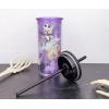Silver Buffalo Disney Lilo and Stitch Rainbow and Pineapple Tropical Plastic Tall Cold Cup with Lid and Straw, 20 Ounces(Purple/Multi)