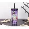 Silver Buffalo Disney Lilo and Stitch Rainbow and Pineapple Tropical Plastic Tall Cold Cup with Lid and Straw, 20 Ounces(Purple/Multi)