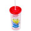 Silver Buffalo Disney Lilo and Stitch Rainbow and Pineapple Tropical Plastic Tall Cold Cup with Lid and Straw, 20 Ounces(Toy Story Pizza Planet)