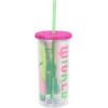 Silver Buffalo Disney Lilo and Stitch Rainbow and Pineapple Tropical Plastic Tall Cold Cup with Lid and Straw, 20 Ounces(Wicked Rhinestone)