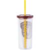 Silver Buffalo Disney Lilo and Stitch Rainbow and Pineapple Tropical Plastic Tall Cold Cup with Lid and Straw, 20 Ounces(Yellowstone)