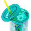 Silver Buffalo Disney Lilo and Stitch Tropical Plastic Cold Cup with Lid and Straw, 20 Ounces(Teal/Multi)