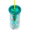 Silver Buffalo Disney Lilo and Stitch Tropical Plastic Cold Cup with Lid and Straw, 20 Ounces(Teal/Multi)