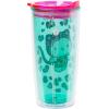 Silver Buffalo Lilo and Stitch Floral Tropical Blue Double Wall Travel Tumbler with Slide Close Lid, 20 Ounces(Hello Kitty Jungle Leopard Print (20 Ounces))