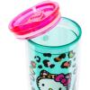 Silver Buffalo Lilo and Stitch Floral Tropical Blue Double Wall Travel Tumbler with Slide Close Lid, 20 Ounces(Hello Kitty Jungle Leopard Print (20 Ounces))