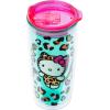 Silver Buffalo Lilo and Stitch Floral Tropical Blue Double Wall Travel Tumbler with Slide Close Lid, 20 Ounces(Hello Kitty Jungle Leopard Print (20 Ounces))