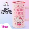 Silver Buffalo Lilo and Stitch Floral Tropical Blue Double Wall Travel Tumbler with Slide Close Lid, 20 Ounces(Hello Kitty Strawberry Milk (15 Ounces))
