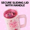 Silver Buffalo Lilo and Stitch Floral Tropical Blue Double Wall Travel Tumbler with Slide Close Lid, 20 Ounces(Hello Kitty Strawberry Milk (15 Ounces))