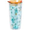 Silver Buffalo Lilo and Stitch Floral Tropical Blue Double Wall Travel Tumbler with Slide Close Lid, 20 Ounces(Lilo and Stitch (20 Ounces))